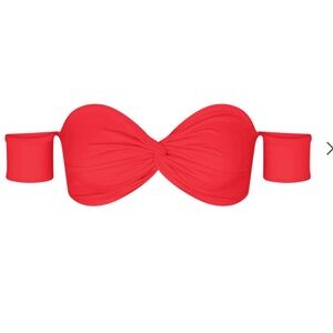 SKIMS SIGNATURE SWIM OFF THE SHOULDER BIKINI TOP | RUBY  2X -NWT/Never worn